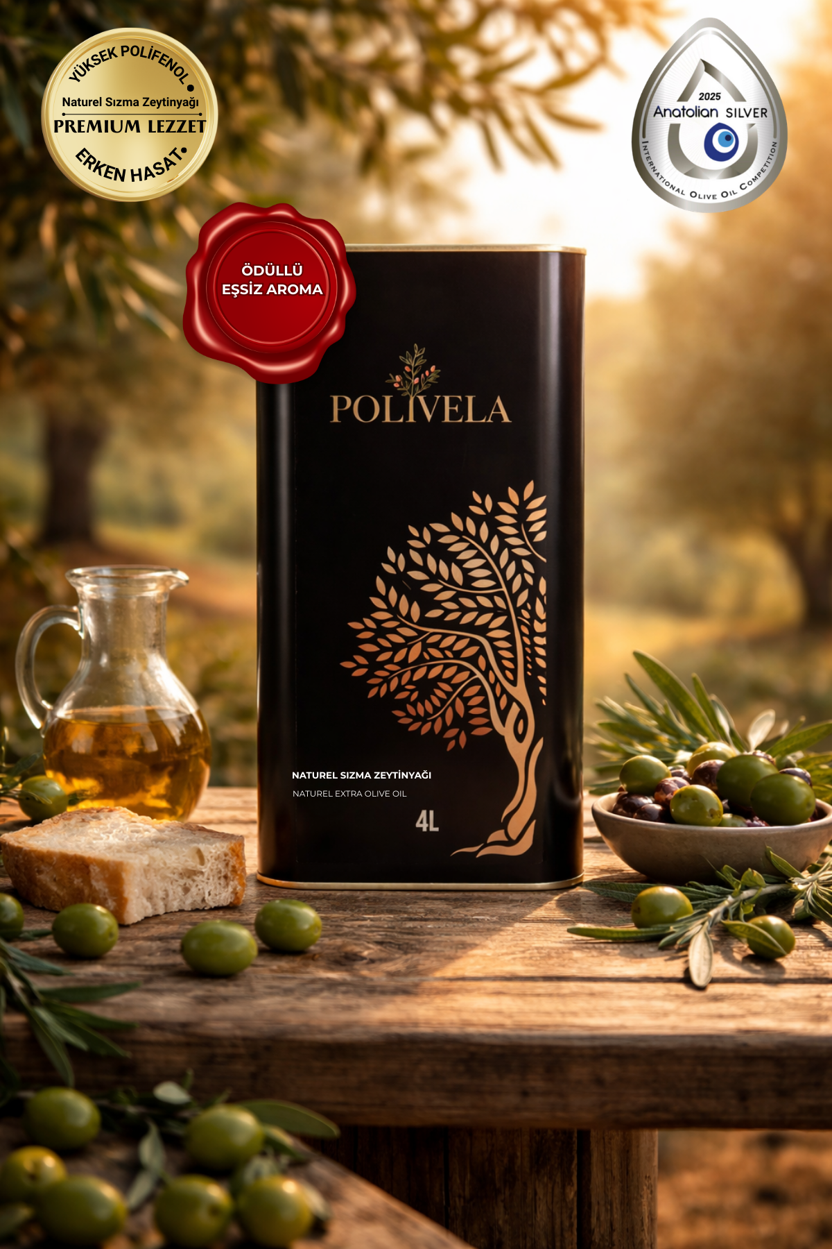 Polivela Natürel Sızma Zeytinyağı - 4 Lt